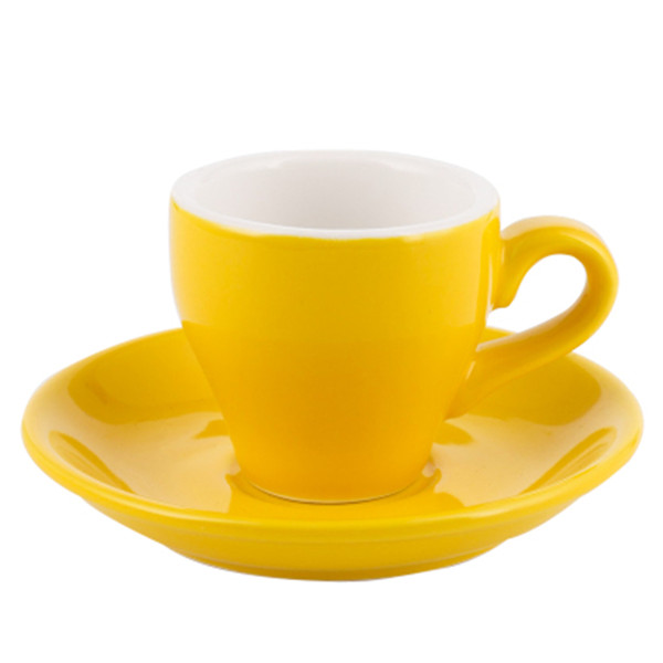 Жута шоља и тањир од 180 мл