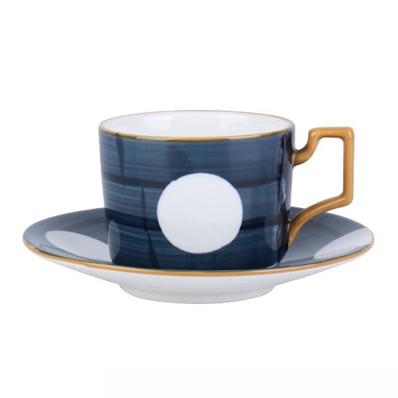 200ml blue round cup and saucer