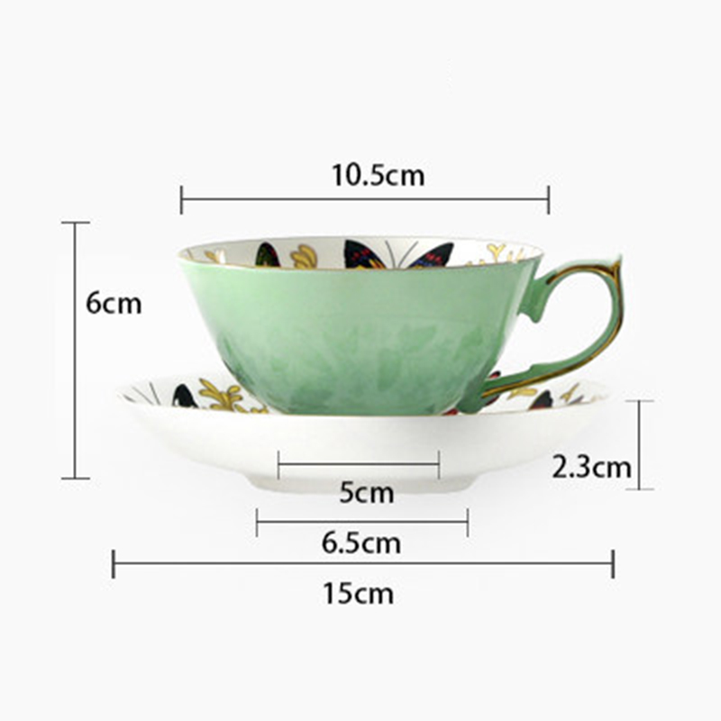 220ml Fallen Green cup and saucer