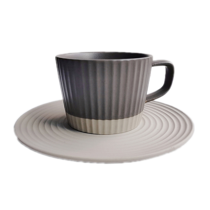 220ml black cup and saucer