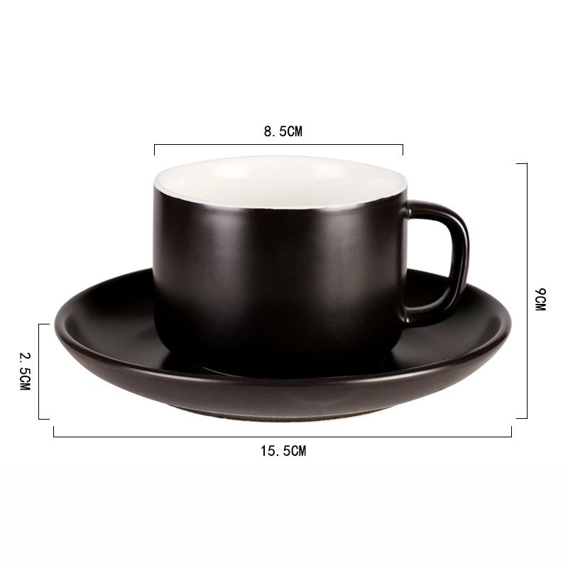 cốc và đĩa đen 220ml