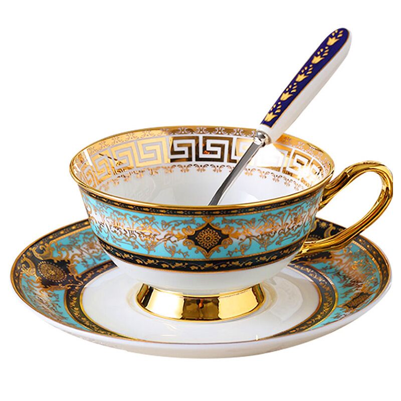 220ml blue gold cup and saucer