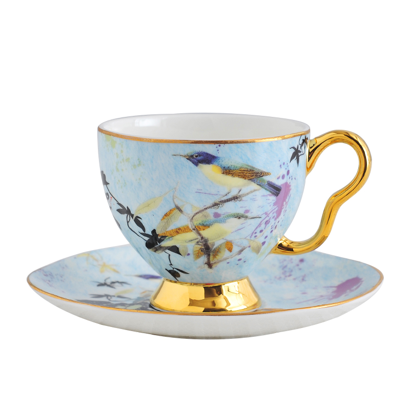 220ml blue gold cup and saucer