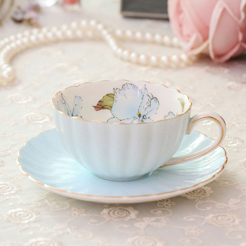 220ml blue pumpkin cup and saucer