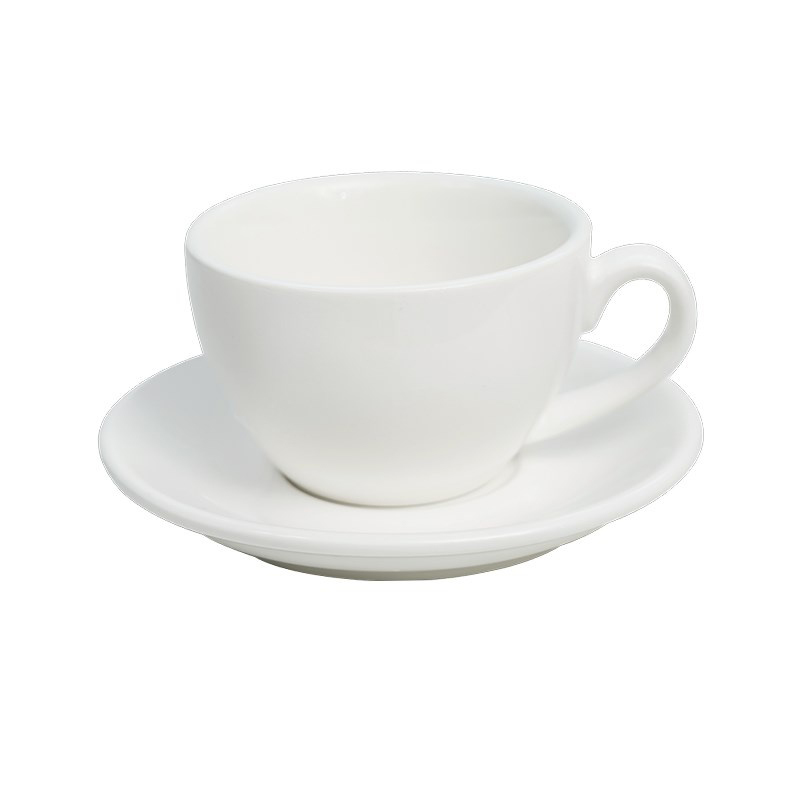 Јарко бела шоља и тањир од 220 мл