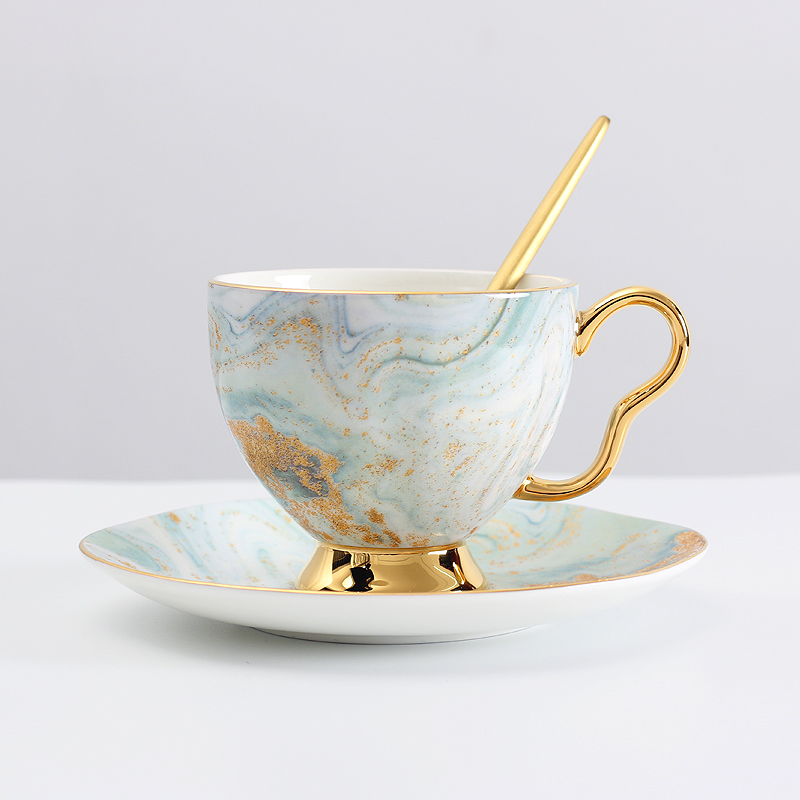 220ml green gold cup and saucer