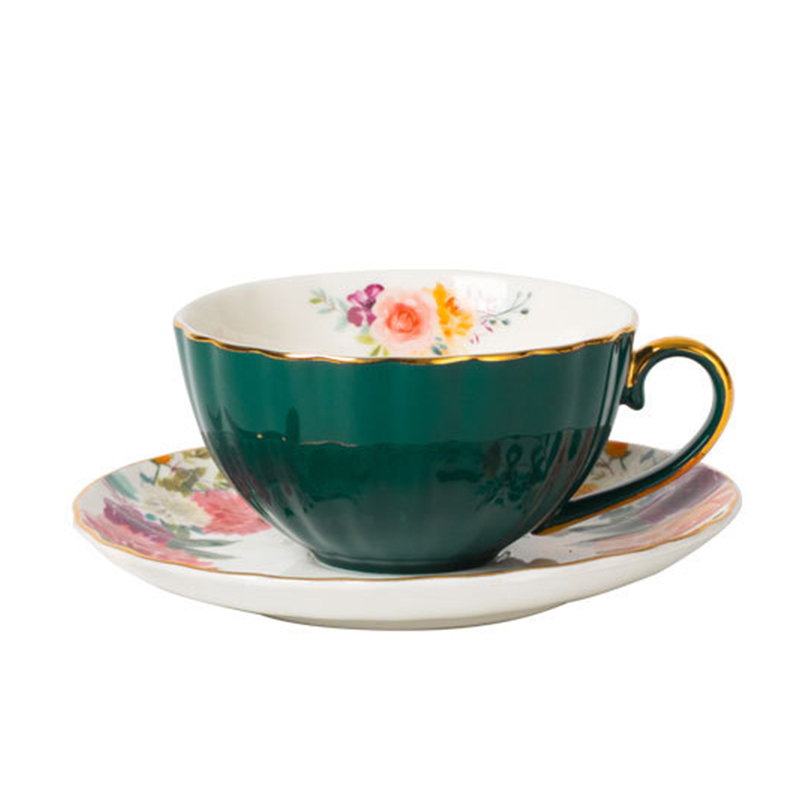 220ml green pumpkin cup and saucer