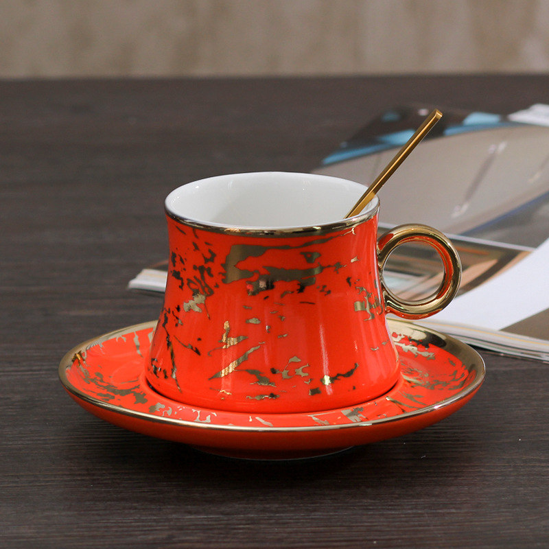 220ml orange gold cup and saucer
