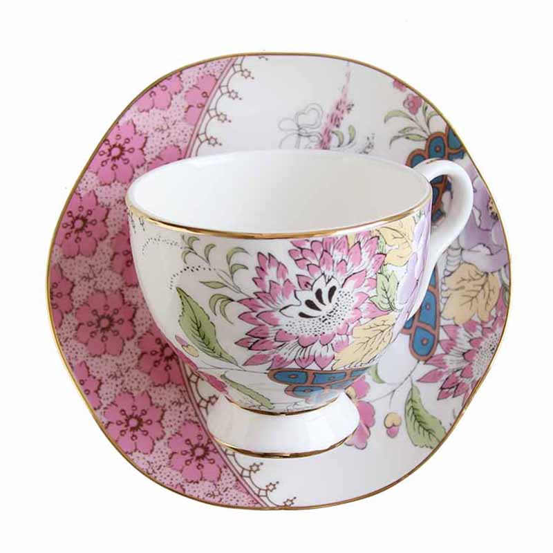 220ml pink cup and saucer