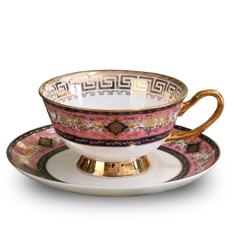 220ml pink gold cup and saucer