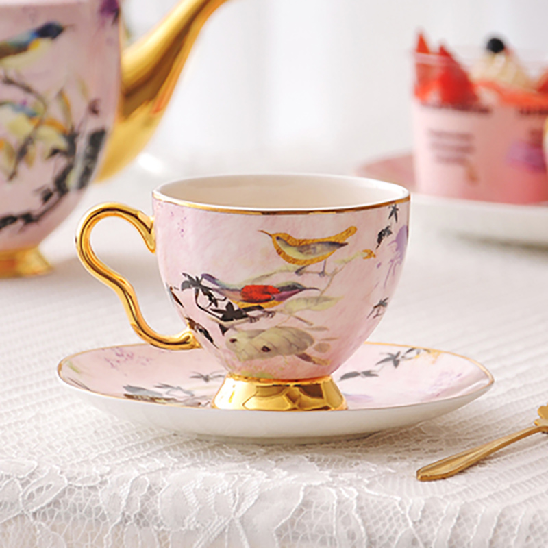 220ml pink gold cup and saucer