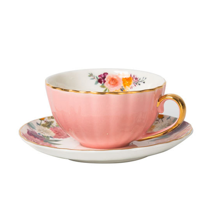 220ml pink pumpkin cup and saucer