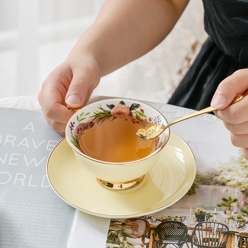 220ml yellow cup and saucer