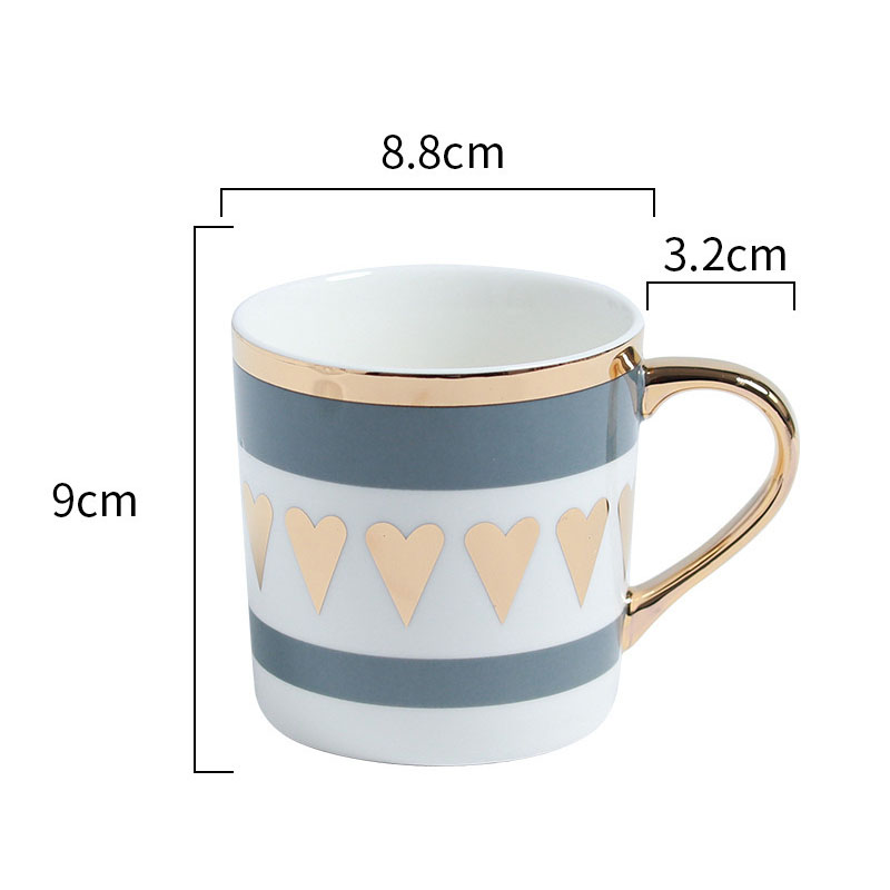 300ml Grey Heart Mug