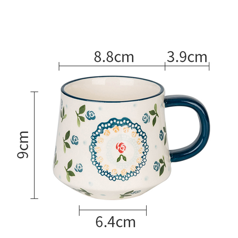 450ml blue flower mug