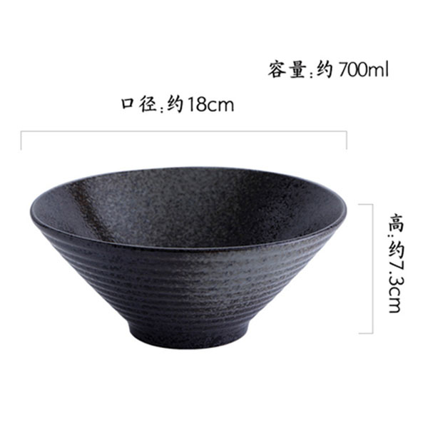 7 inch black bowl-A