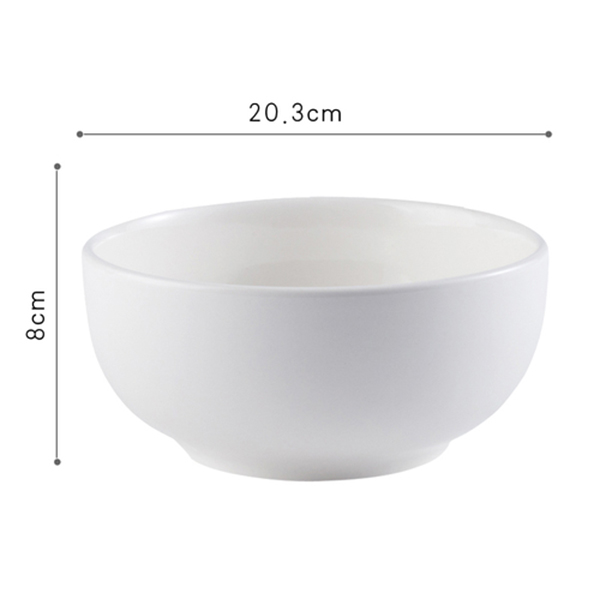 8 inch white soup bowl