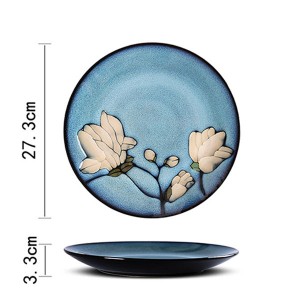 10 inch blue round plate