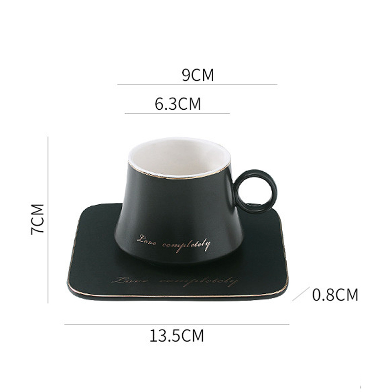 200ml black cup and saucer