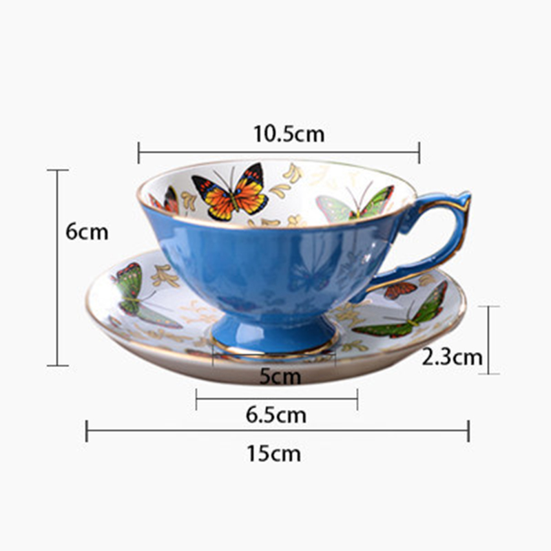 220ml Lake blue cup and saucer