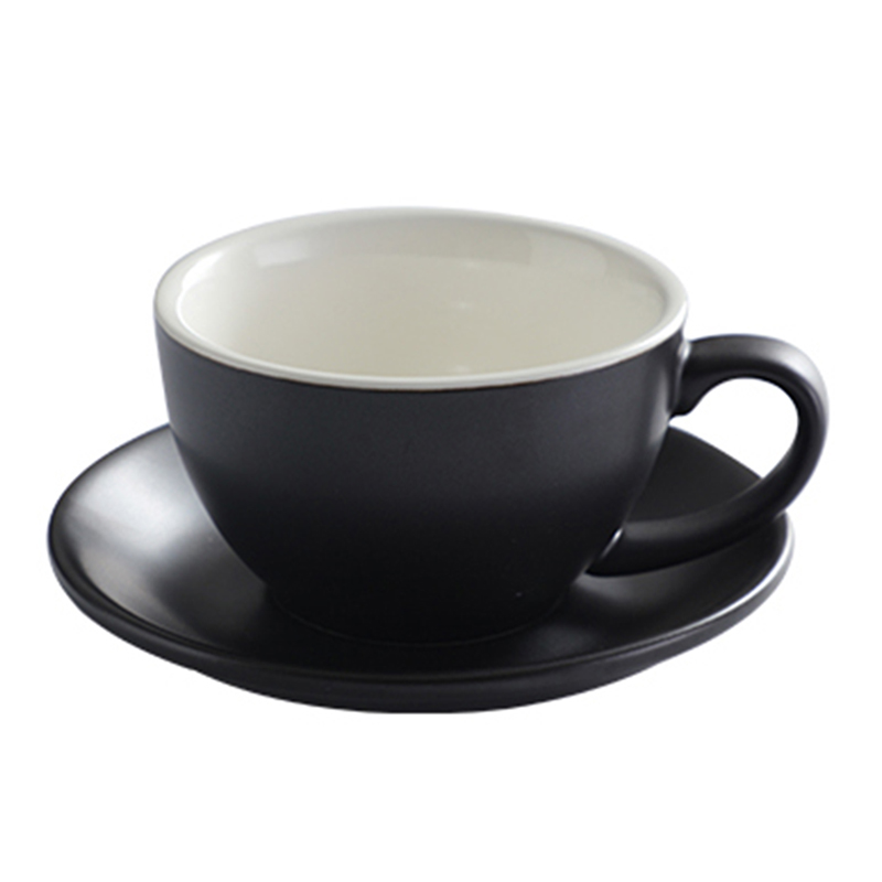 220ml black cup and saucer