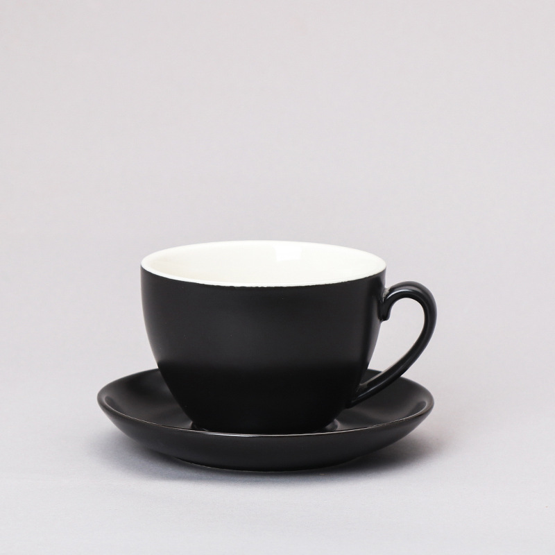 220ml black cup and saucer