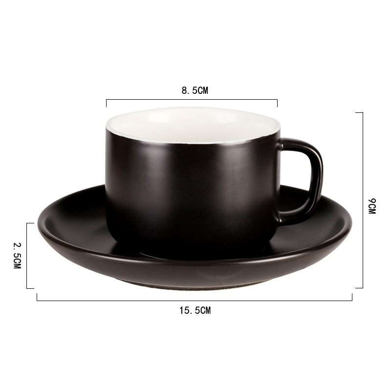 220ml black cup and saucer