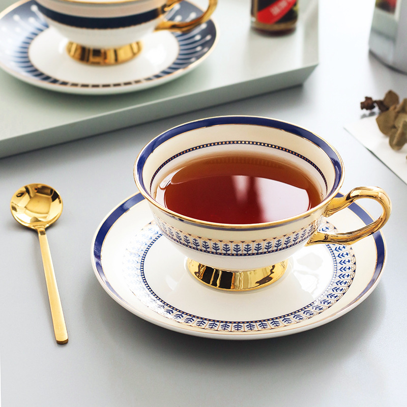 220ml blue gold cup and saucer