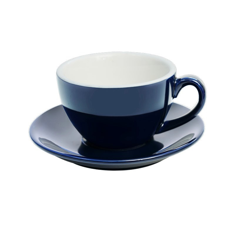 220ml bright dark blue cup and saucer