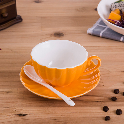 220ml bright orange cups and saucers