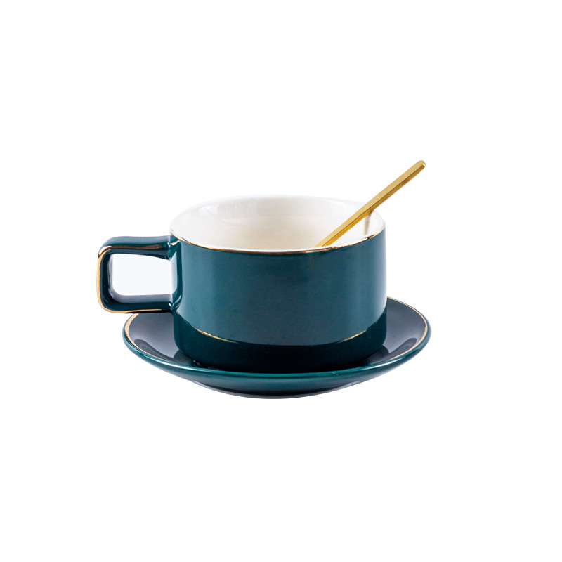 220ml dark green cup and saucer