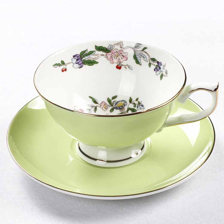 220ml green cup and saucer