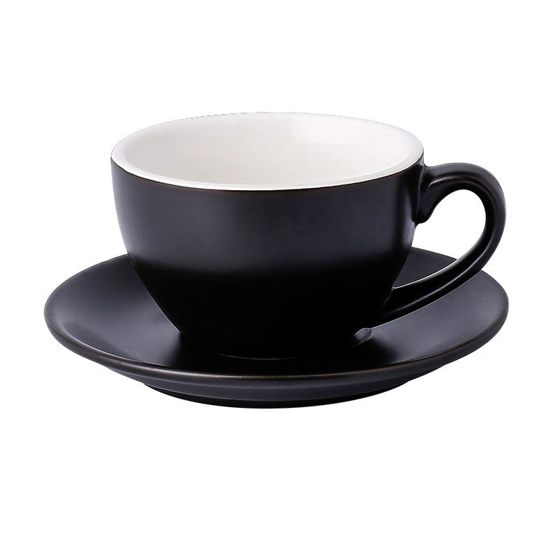 220ml matt black lacquer cup and saucer