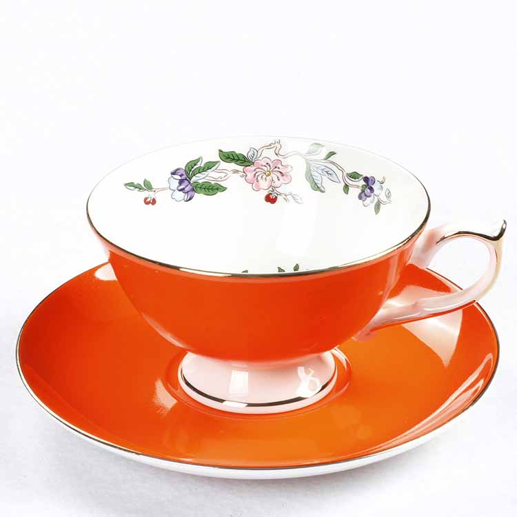 220ml orange cup and saucer