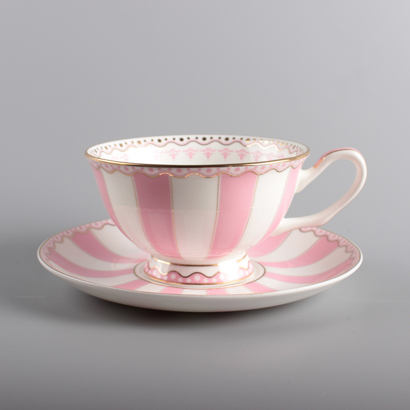 220ml pink cup and saucer