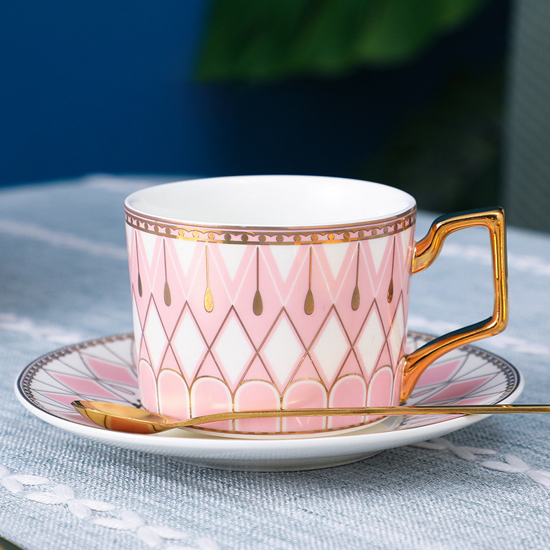 220ml pink gold cup and saucer