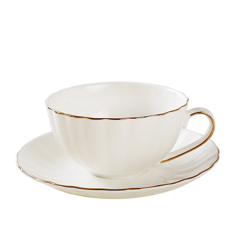 220ml white gold cup and saucer