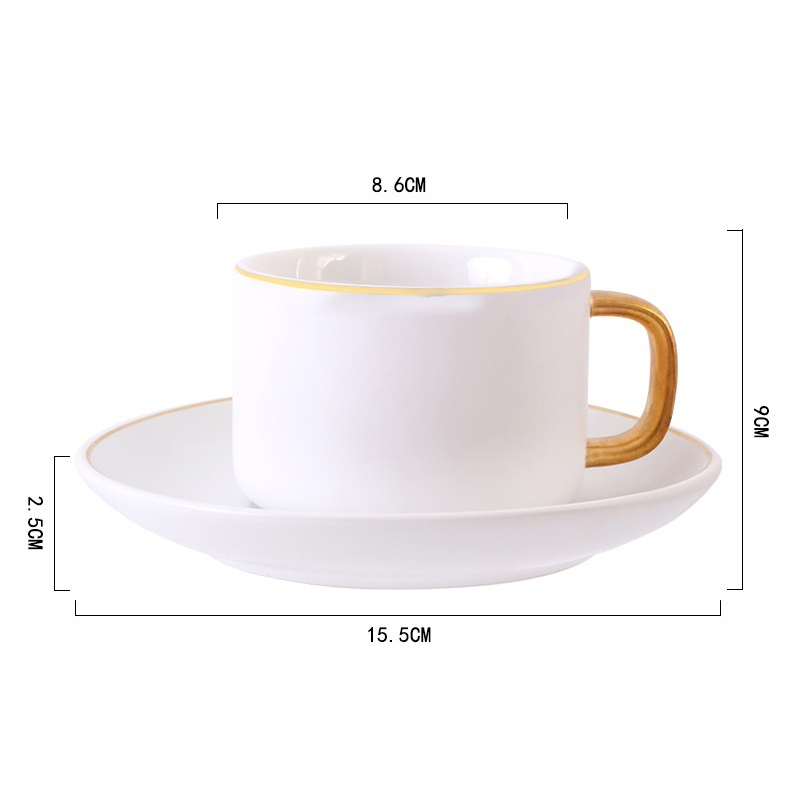 220ml white gold cup and saucer