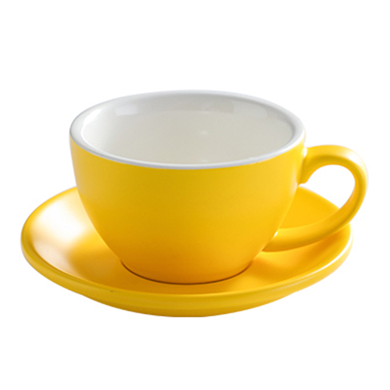 220ml yellow cup and saucer