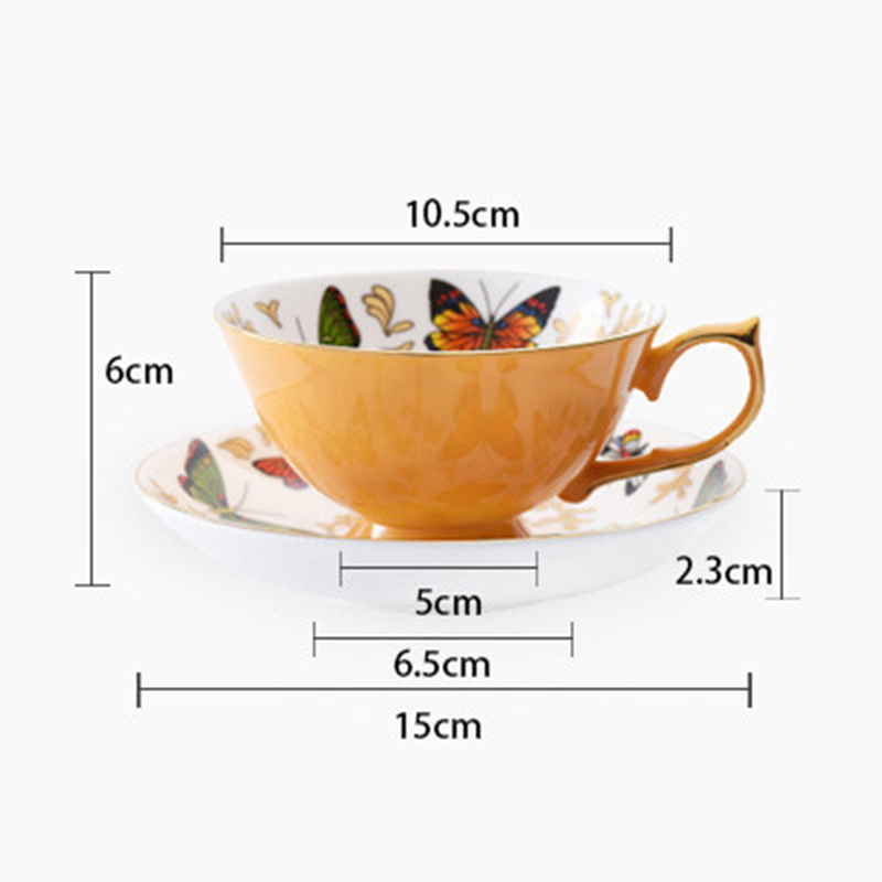 220ml yellow cup and saucer