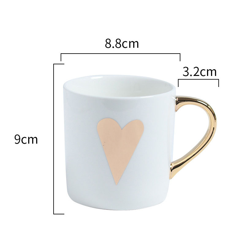 300ml Gold Heart Mug