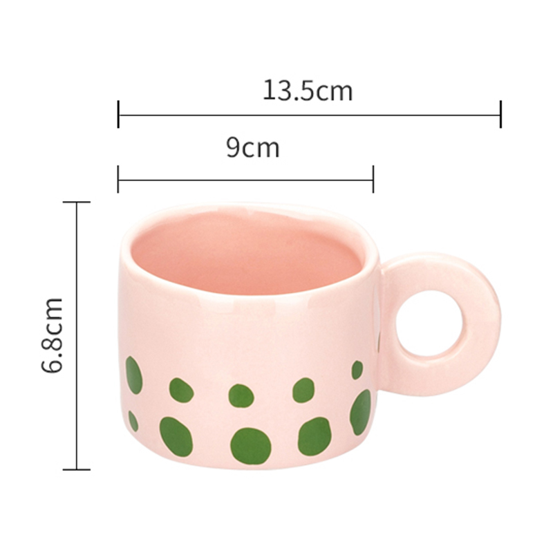 300ml green and pink mug