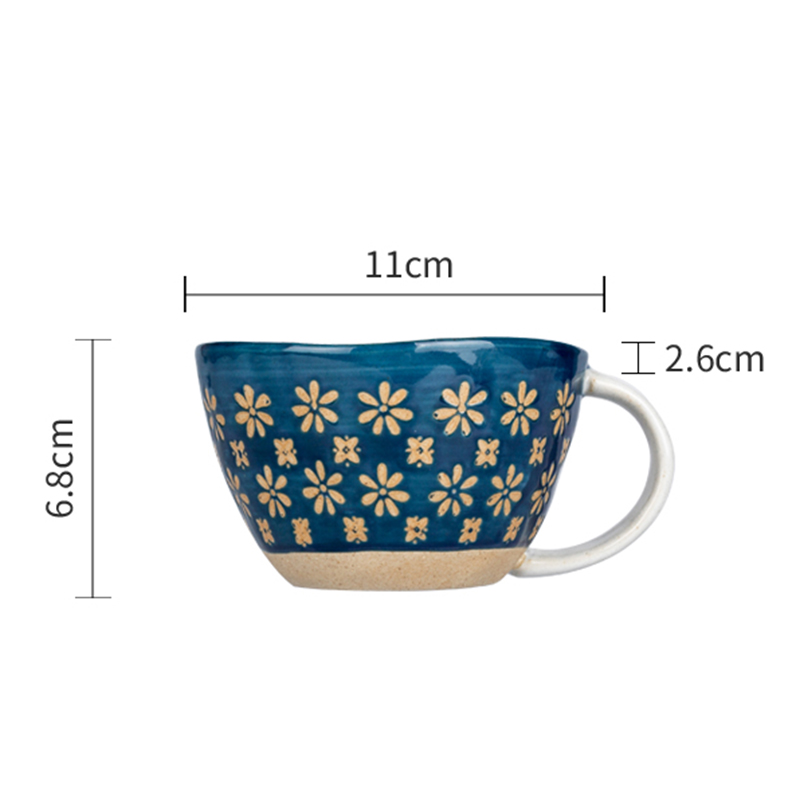 310ml blue flower mug