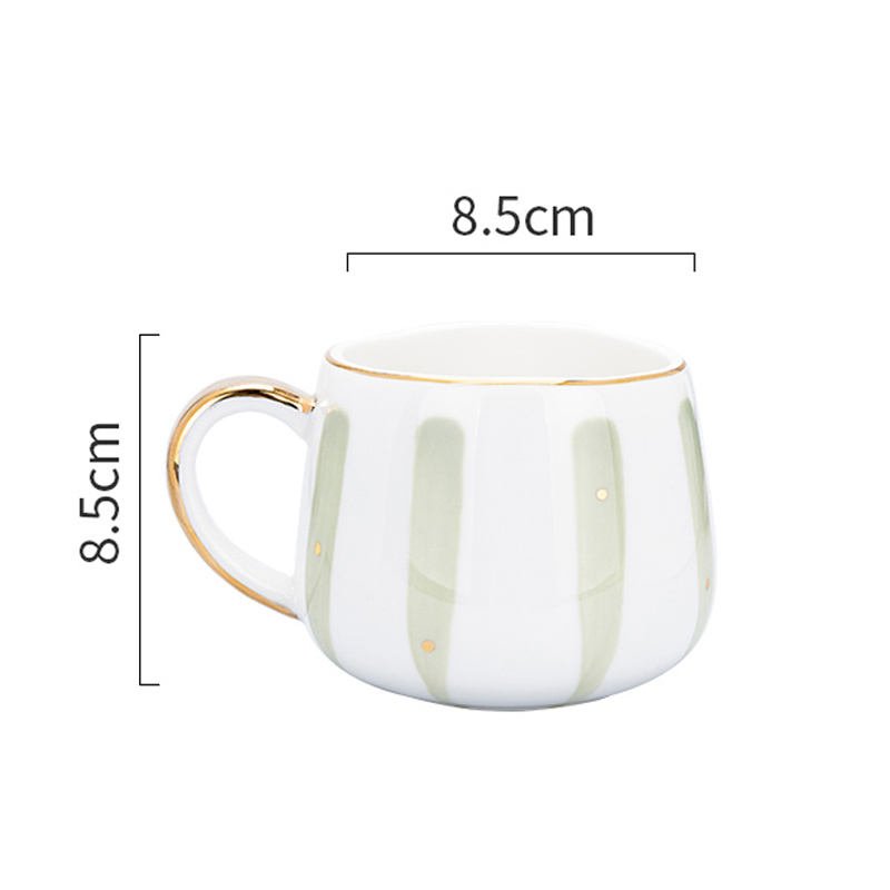 380ml green striped mug