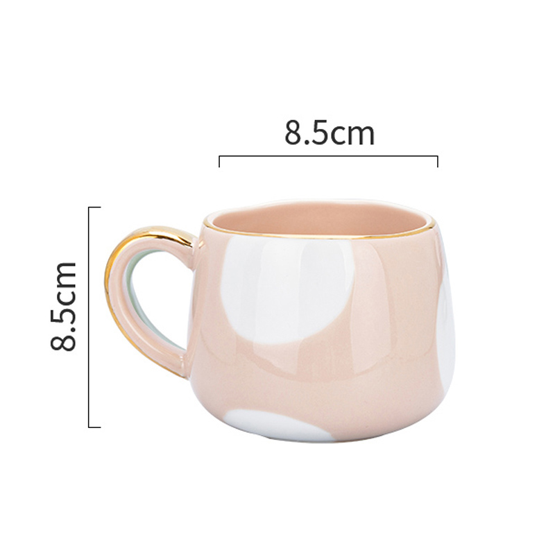 380ml pink polka dot mug