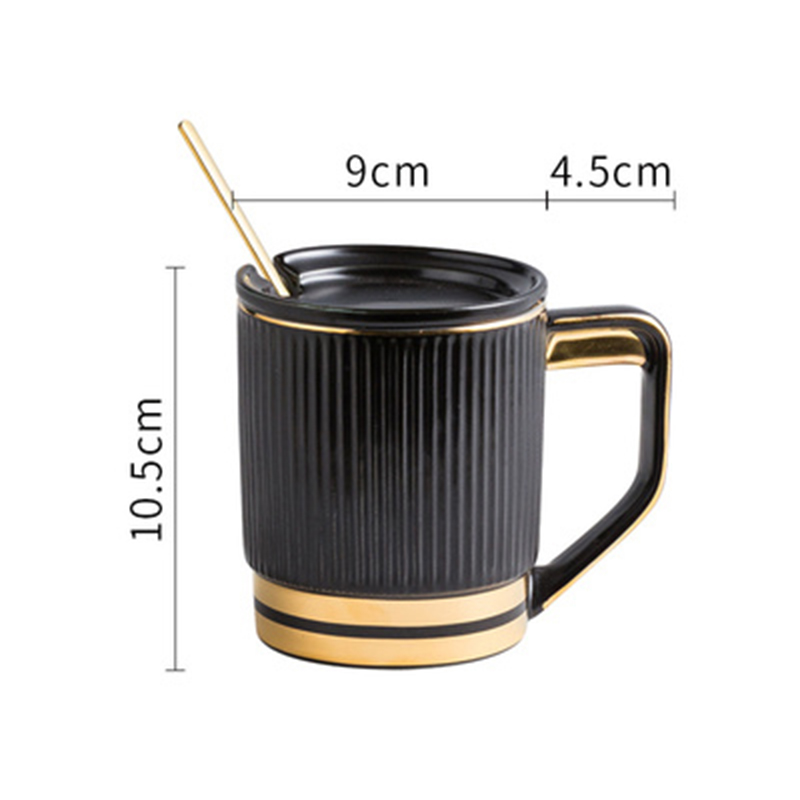 400ml black and gold mug