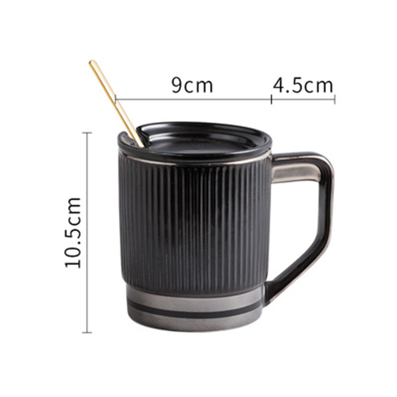 400ml black and silver mug
