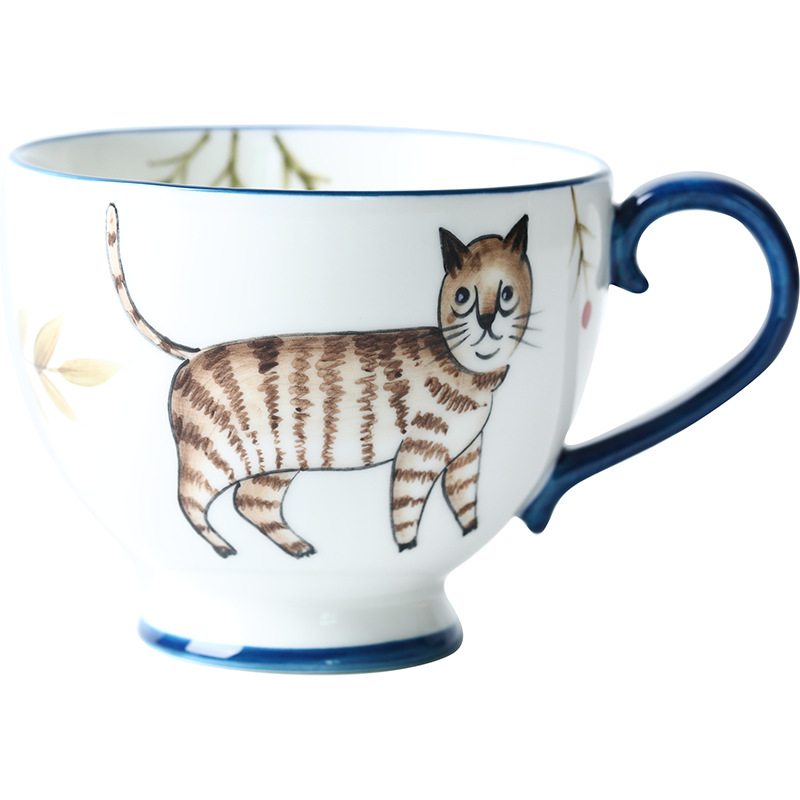 400ml blue cat mug