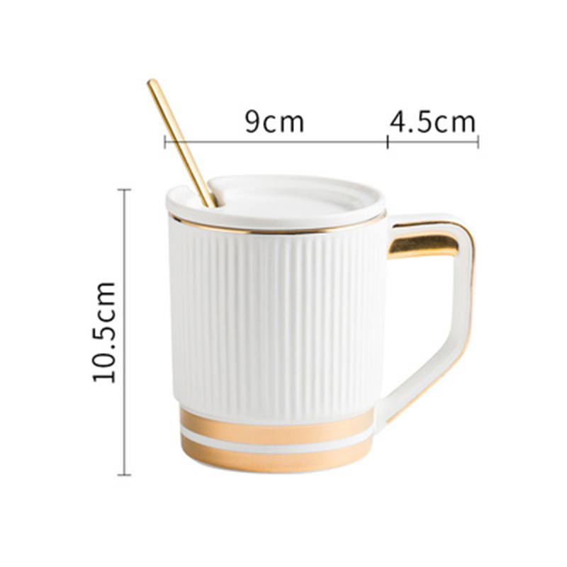 400ml white gold mug