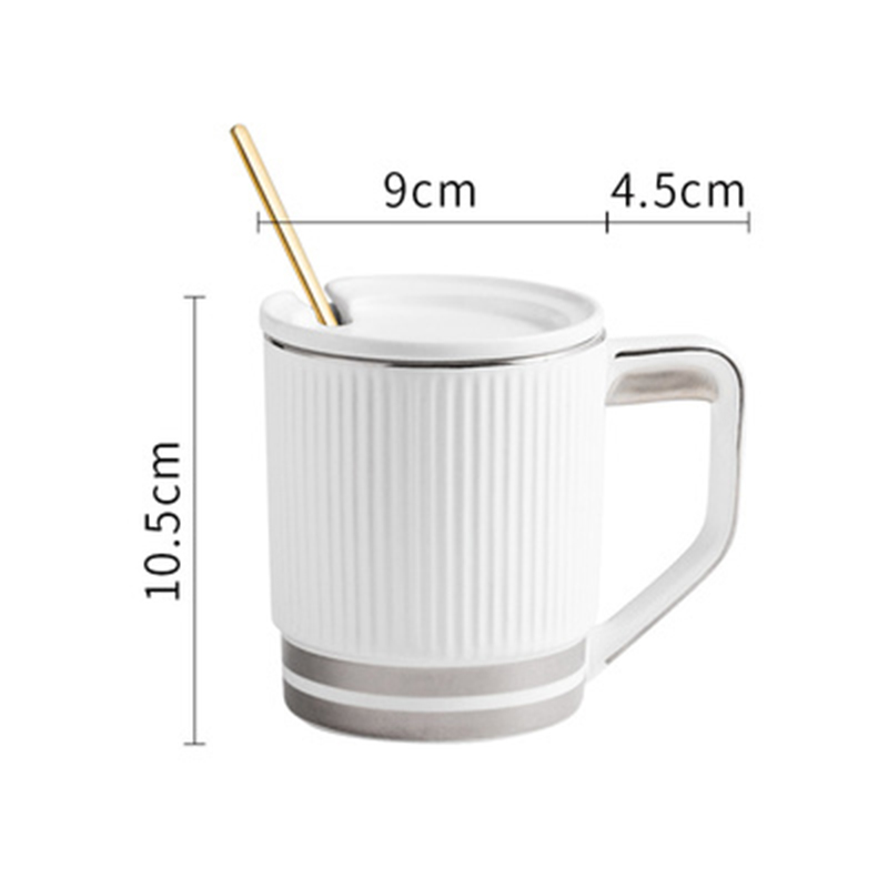 400ml white silver mug